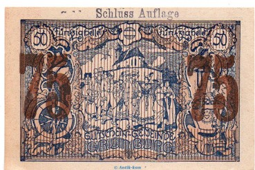 Notgeld der Gemeinde Grünburg S.303.IV.g Schluss-Aufl. 75 Heller Schein in kfr. o.D. Notgeld Oberösterreich