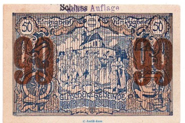 Notgeld der Gemeinde Grünburg S.303.IV.g Schluss-Aufl. 99 Heller Schein in kfr. o.D. Notgeld Oberösterreich