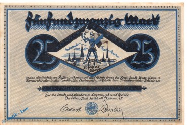 Notgeld Dortmund , 25 Mark Schein in kfr. Ritter , Müller 1065.7 , 10.10.1922 , Westfalen Großnotgeld