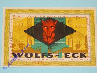 Notgeld Frankfurt am Main , G. M. Holz , Hessen , Einzelschein 50 Pfennig Serie C , Wolfseck , Seriennotgeld , 374.1 , von 1921