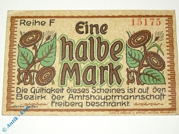 Notgeld Freiberg , 50 Pfennig Schein , Ohne Wz , Tieste 1950.10.10 , Sachsen Verkehrsausgabe