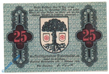 Notgeld Freienwalde , 25 Pfennig Schein , Tieste 1970.05.01 , von 1918 , Brandenburg Verkehrsausgabe