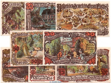 Notgeld Gemeinde Groß Flottbek 482.1 , Set mit 8 Scheinen in kfr. von 1921 , Hamburg Seriennotgeld