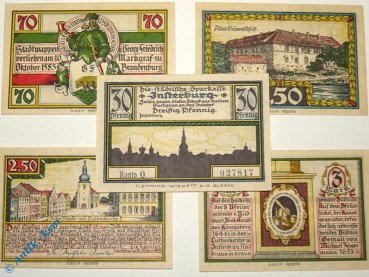 Notgeld Insterburg , Set mit 5 Scheinen , Mehl Grabowski 645.1 , Ostpreussen Serien Notgeld