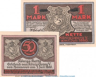 Notgeld Schützenhof Scharmbeck 1172.2.c , Set mit 2 Scheinen in kfr. o.D. Niedersachsen Serien Notgeld