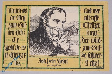 Notgeld Schopfheim , 50 Pfennig Schein 1 , ohne Gründruck , Mehl Grabowski 1201.1 , von 1921 , Baden Württemberg Seriennotgeld