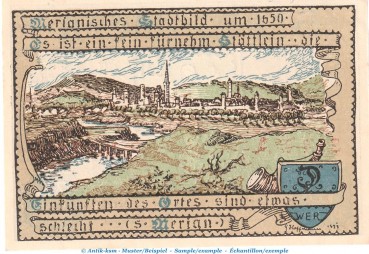 Notgeld Stadt Vacha 1356.1 , 75 Pfennig Schein -A- in kfr. von 1921 , Thüringen Seriennotgeld