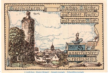 Notgeld Stadt Vacha 1356.1 , 75 Pfennig Schein -D- in kfr. von 1921 , Thüringen Seriennotgeld