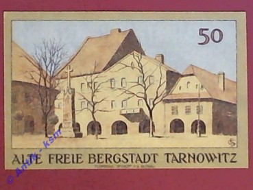 Tarnowitz , Notgeld 50 Pfennig Schein in kfr. M-G. 1312.1-2.a , Oberschlesien Seriennotgeld