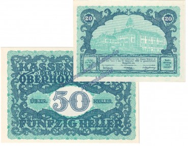 Oberhollabrunn , Notgeld Set mit 2 Scheinen in kfr. K-K 683.a , Niederösterreich o.D.