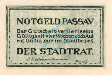 Passau , Notgeld 5 Pfennig Schein in kfr. Tieste 5515.05.120 , Sachsen o.D. Verkehrsausgabe