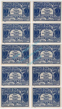 Quedlinburg , Notgeld Set -10 x 10 Pf. Alle Buchst- unc-kfr. M-G 1089.1 , Sachsen Anhalt o.D. Seriennotgeld