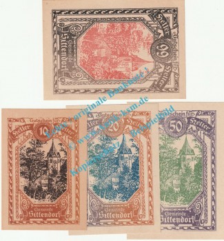 Sittendorf , Notgeld Set mit 4 Scheinen in kfr. K-K 1001... Niederösterreich o.D.v