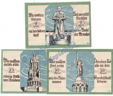 Soltau SV , Notgeld Set mit 3 Scheinen in kfr. M-G 1239.1.a , Niedersachsen o.D. Seriennotgeld