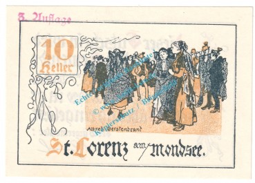 St.Lorenz a.M. Notgeld 10 Heller -3.Auflage- in kfr. K-K 904.e , Oberösterreich o.D.