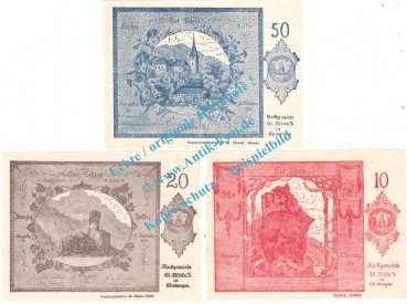 St.Nikola a.d.D. Notgeld Set mit 3 Scheinen in kfr. K-K 914.I , Oberösterreich o.D.