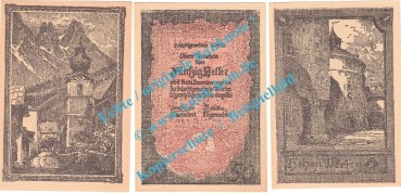 Werfen Markt , Notgeld Set mit 3 Scheinen in kfr. K-K 1173.b , Salzburg o.D.