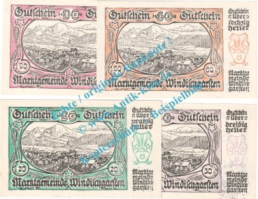 Windischgarsten , Notgeld Set mit 4 Scheinen in kfr. K-K 1245.III.b , Oberösterreich 1920