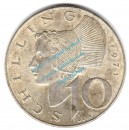 Österreich - Austria , 10 Schilling Silbermünze von 1971 -Wachauerin- KM.2882