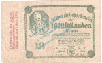 Ahrweiler , Notgeld 10 Milliarden Mark Schein in gbr. Keller 28.b.62 , Rheinland 1923 Grossnotgeld Inflation