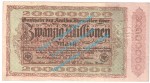 Ahrweiler , Notgeld 20 Millionen Mark -o.Wz- in gbr. Keller 28.a , Rheinland 1923 Grossnotgeld Inflation