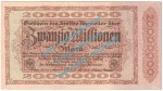 Ahrweiler , Notgeld 20 Millionen Mark -o.Wz in kfr. Keller 28.a , Rheinland 1923 Grossnotgeld Inflation