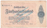 Ahrweiler , Notgeld 500.000 Mark Schein in gbr. Keller 28.a.26-38 , Rheinland 1923 Grossnotgeld Inflation