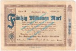 Ahrweiler , Notgeld 50 Millionen Mark -Wz- in gbr. Keller 28.a , Rheinland 1923 Grossnotgeld Inflation