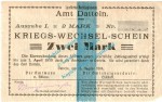 Amt Datteln , Notgeld 2 Mark -Fehldruck- in kfr. Diessner 74.3.c , Westfalen 1914 Notgeld 1914-15