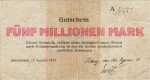 Andernach , Banknote 5 Million Mark Schein in gbr. Keller 99.a , Rheinland 1923 Inflation