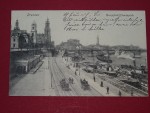 Ansichtskarte , Postkarte der Stadt Dresden , Sachsen , Motiv Dampfschifflandeplatz , gelaufen im Jahr 1907 , gute Erhaltung siehe Bilder