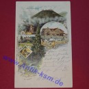 Ansichtskarte , Postkarte Gruss vom inselberg , Thüringen , Motiv Inselberg, Gothaisches Hotel, Thorstein , gelaufen im Jahr 1902 , gute Erhaltung siehe Bilder