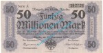 Apolda , Notgeld 50 Millionen Mark Schein in f-kfr. Keller 121.a , Thüringen 1923 Grossnotgeld Inflation