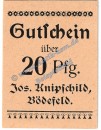 Bödefeld , Notgeld -Knipschild- 20 Pfennig Schein in kfr. Tieste 0805.20.05 , Westfalen o.D. Verkehrsausgabe