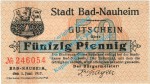 Bad Nauheim , Notgeld 50 Pfennig Nr.2 -grau- in kfr. M-G 925.2.a , Hessen 1917 Seriennotgeld