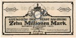 Bamberg , Banknote 10 Millionen Mark MUSTER-Schein in kfr. Keller 225.e , Bayern 1923 Grossnotgeld - Inflation