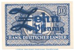 Banknote , 10 Pfennig Schein in kfr. WBZ-12.a, Ros.251, P.12 o.D. Bank deutscher Länder - Kopfgeld
