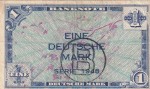 Banknote , 1 Mark Schein B-Stempel in gbr. WBZ-14.a, Ros.233, P.2.b-d , von 1948 , Bank deutscher Länder