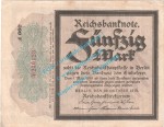 Banknote , 50 Mark Schein in gbr. DEU-44.c, Ros.56, P.64, Kaiserreich - deutsche Reichsbank -A-