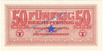 Banknote , 50 Pfennig Schein in kfr. DWM-5, Ros.504, M.35, deutsche Wehrmacht - 3.Reich