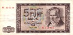 Banknote , 5 Mark Schein in gbr. DDR-16, Ros.354, P.22, DDR 1964 deutsche Notenbank