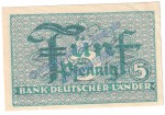 Banknote , 5 Pfennig Schein in kfr. WBZ-11, Ros.250, P.11 , Bank deutscher Länder - Kopfgeld