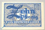 Banknote über 10 Pfennig , Bank deutscher Länder , Rosenberg 251 b , Kopfgeld
