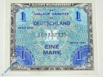 Banknote über 1 Mark , Rosenberg 201 a , US-Druck , Alliierte Banknote von 1944