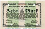 Banknote Altona , 10 Mark Schein in f-kfr.E , Geiger 012.06 , 02.11.1918 , Schleswig Holstein Großnotgeld