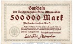 Altona , Banknote 500.000 Mark Schein in gbr. Keller 80.b-c , Schleswig Holstein 1923 Grossnotgeld Inflation