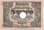 Banknote Amtshauptmannschaft Döbeln , 20 Mark Schein in gbr.E Geiger 105.02 von 1918 , Sachsen Großnotgeld