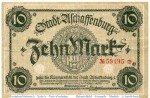 Banknote Aschaffenburg , 10 Mark Schein in gbr. Geiger 022.02 , o.D. Bayern Großnotgeld