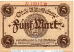 Banknote Aschaffenburg , 5 Mark Schein in kfr. Geiger 022.01 , o.D. Bayern Großnotgeld