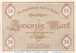 Banknote Baden Baden , 20 Mark Schein in kfr. Geiger 026.04.b , 22.10.1918 , Baden Großnotgeld